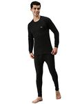 Lux Cottswool Men's Cotton Thermal Set (COTT_Black_FS_RN_TRO_Set_90)