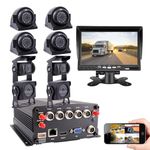 JOINLGO 8 Channel Mobile DVR Backup Camera System Remote Monitor on PC Phone GPS WiFi 4G 1080N AHD Vehicle Car DVR MDVR Video Recorder with 8 2.0MP Dome Side Rear View Car Cameras for Truck/RV/Bus