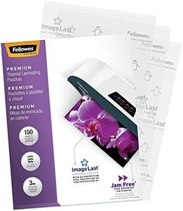 Fellowes Laminating Pouches, Glossy, 8.5" x 11", 3 mil Thick, Clear, Pack of 150