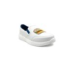 KazarMax Boys & Girls White PU with Burger and Fries Embroidery Sneakers Shoes - 2 UK