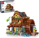 Medieval Water Mill Building Set for Adults - 2312 Pcs Medieval Town Wood Cabin Building Kit, European Architecture House Building-Bricks Set, Collectible Construction Set Compatible with Lego