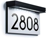 Address Plaques for House Solar Powered, House Number for Outside, LED Address Sign Outdoor Waterproof 6000K Daylight White