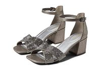 Kenneth Cole Reaction Women's Mix X-Band Jewel Heeled Sandal Platform, Pewter, 7