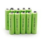 YUTSUJO (10-Pack) 1.2V Ni-MH AAA 1000mAh Rechargeable Battery w/Tabs Compatible with Electric Razors Toothbrushe High Power Static Applications (Telecoms UPS and Smart Grid) Electric Moped Waterpik