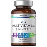 Multivitamin 70 Plus Tablets | 90 Count | with Essential Vitamins and Minerals | for Men and Women Age 70+ | Vegetarian | by Horbaach