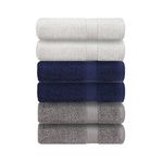 Tag Terry - 100% Cotton Hand Towels - Bathroom Accessories Set - Ultra Soft, Large Multi Colour Hand Towels for Bathroom 70 x 40 cm, 550 GSM - Hand Towels Set (Multi-Colour) (6 Pack)