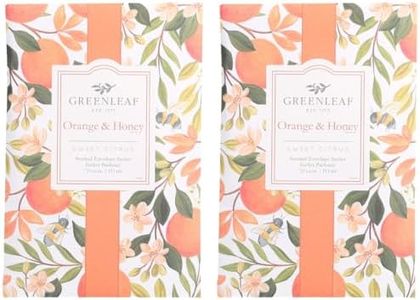 Greenleaf 2 pack of ORANGE & HONEY Large Scented Sachet Bag, Drawer Fragrance Wardrobe Air Room Freshener for Living Room Bedroom Bathroom Laundry Basket or Car - Fragrance Notes of Fruits & Vine