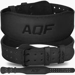 AQF Weight Lifting Belt for Men Gym Fitness, 4" Padded Lumbar Back Support, 7mm Thick Leather Training Belt with 11 Adjustable Holes, Ideal for Powerlifting, Bodybuilding