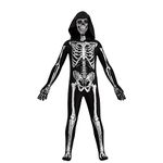 Iris Sprite Men's Halloween Skeleton Costume Men Adult 3D Skeleton Long Sleeve Jumpsuit with Hoodie (L) Black