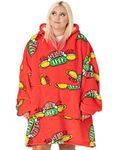 Friends Central Perk Vuddie Oversized Blanket Hoodie Women Ladies Red Fleece One Size