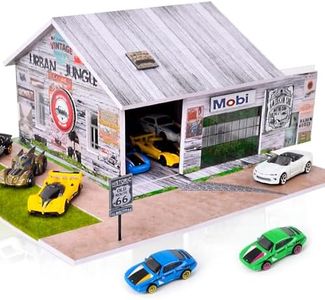 1/64 Diorama,Display Case for Hot Wheels Garage with LED,Storage Case Compatible with Hot Wheels&Matchbox Cars,1/64 Scale Diecast Car Display, Warehouse Scene (NO Cars)