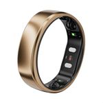 RingConn Gen 2 Air, Ultra-Thin AI Smart Ring, Size First with Sizing Kit, 10-Day Battery Life, Sleep/Heart Rate/Stress/Fitness Tracker, Compatible with Android & iOS - Size 7, Dune Gold