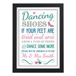 Dancing Shoes PERSONALISED WEDDING SIGN Dancing Shoes Feet Flip Flops Sign Basket Tired Feet - PERSONALISED Wedding Signs - A5, A4, A3 Prints and Frames