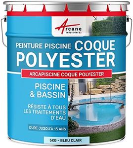 Pintura piscina para cubiertas de poliéster, hormigón - 5 kg (hasta 15m² para 2 capas) Azul Claro - ARCANE INDUSTRIES