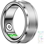 mingwear Smart Ring Bluetooth IP68 Waterproof Fitness Tracker, Health & Step Monitoring, Lightweight Sport Smart Rings for Men Silver US10