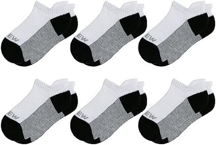 Sunew Toddler Socks Boy, Breathable Cushioned Seamless Toe Heel Walking Running Daily Ankle Low Cut Ankle Socks, 6-Pair Packs Black 2-5 Years