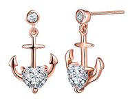 Inifinite U 925 Sterling Silver Hypoallergenic Anchor Stud Earrings for Women or Girls