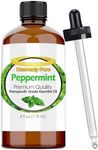 Heavenly Pure Peppermint Essential Oil - Diffuser, Aromatherapy, Skin, Hair, Soap Making, Dropper - 4 fl oz - Peppermint Oil - Mint Oil