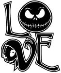 H-TRADINGS Rainbow Animated Design Nightmare Before Christmas Love Sally and Jack Decal Vinyl Sticker SUV Boat RV Cars Trucks Vans Walls Laptop 5 INCHES Black