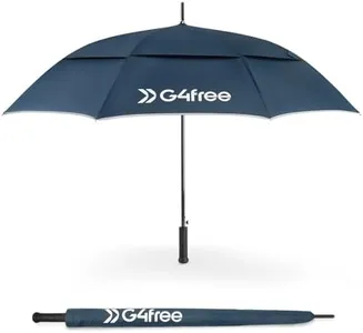 G4Free Strongest Golf Umbrella with Full Carbon Fiber, Well-constructed & Super Lightweight & Windproof Double Vented Mesh Canopy Large Oversized Stick Umbrellas for Rain Sun, Automatic Open