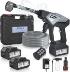 Cordless Pressure Washer, 6 in 1 Portable Power Washer for Patio and Car, Battery Pressure Washer with 2x4.0Ah Battery for Washing Cars/Floor/Garden Cleaning & Watering (Black-1)