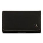 Horizontal Vegan Leather Pouch Case with Belt Clip and Magnetic Flap (L) Interior Dimensions 5.2 x 3 x 0.7 Inches - Retail Packaging - Black