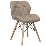 Deal Dhamaal Eames Replica Faux Leather Dining Chair/Cafeteria Chair/Side Chair/Accent Chair (Light Brown)