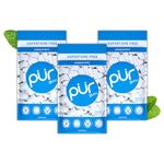 PUR Gum | Sugar Free Chewing Gum | Made with Xylitol | Vegan, Aspartame Free, Gluten Free and Keto Friendly | Natural Peppermint Flavoured Gum, 55 Pieces (Pack of 3)