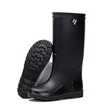 Pangolin Tall Rain Boots for Men Waterproof PVC Rubber Boots Durable Outdoor Wellington Boots Black 9 UK