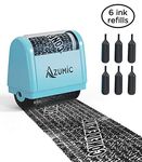 Azumic Confidential Address Blocker Anti Prevention Identity Theft Protection Roller Stamp 6 Pack Refills Light Blue