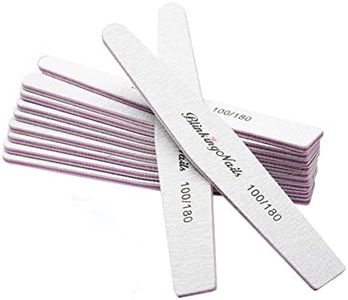 Nail Files and Buffers 100/180 Grit Professional Nail Files for Natural Nails,Double Sides Washable Block Disposable Nail Files for Acrylic Nails-10pcs/pack