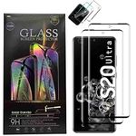 For Samsung Galaxy S20 Ultra 5G Tempered Glass Screen Protector + Camera Lens Protectors, [3D Glass] Fingerprint unlock Full Coverage Screen Protector