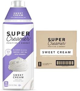 Super Coffee Creamer, SugarFree Coffee Creamer (0g Sugar, 1g Protein, 15 Calories) [Sweet Cream] 25.4 Fl Oz, 6 Pack | Keto Coffee Creamer