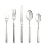 Fortessa 5PPS-138H-20PC Nyssa Flatware 20 Piece Place Setting, 18/10 Stainless Steel, Polished Stainless
