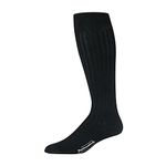 Boardroom Socks Men's Over the Calf Merino Wool Ribbed Dress Socks (Black)