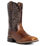 generic Men's Low Heel Boots with Embroidery Pattern Classic Style Black and Brown Western Calf Knee High Boots Cowboy Working Boots