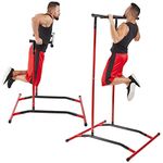 GoBeast Power Tower Pull up Bar Dip Stand Portable Pull up Station Movable Exercise Equipment Instruction Manual and Storage Bag Max User weight 240 Lbs