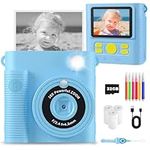 YMEDSUM Kids Camera, Instant Print Camera for Kids with 2 Shutters,1080P HD Kids Instant Camera,32G SD Card,3 Roll Paper,Christmas Birthday Toys Gifts for 3 4 5 6 7 8 9 10 years old Boys