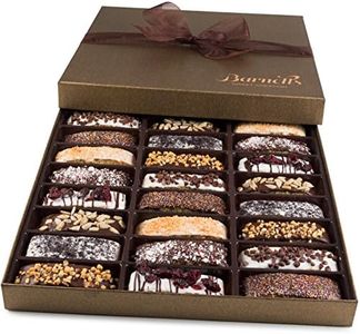 Chocolate Biscotti Gift Basket, 24 Gourmet Chocolate Cookies Gift Box, Gifts for Food Delivery Ideas for Women Men Grandma Teachers