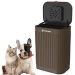 PAWZIDEA Dog Poop Trash Can Outside Wall Mounted, Dog Waste Trash Can with Lid, Hanging on Fence, Garbage, Outdoors, Metal Dog Poop Container, Small Garbage Can Odor Control w/Activated Carbon Filter