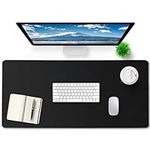 Gaming Mouse Pad Large Keyboard Pad,Desk Pad Protector with Non-Slip Rubber Base & Stitched Edge for Computers Laptop Desk Home Office Accessories,Black (31.5 x 15.75 INCH）