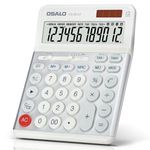 OSALO Desktop Calculators VAT Tax Function Large Display Big Buttons 12 Digit Big Desk Calculator for Home and Office (OS-8812T)