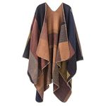 Anxingo Women's Poncho Cape Stylish Cloak Scarf Shawl Oversize Shawl Wrap for Women (Khaki)