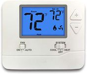 ELECTECK Digital Thermostat with Large LCD Display, Non-Programmable, Compatible with Single Stage Electrical and Gas/Oil System, Up to 1 Heat/1 Cool, White