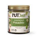 NutJar Premium Sweetened Pistachio Spread 240 g, No Artificial Colours or Preservatives, Vegan, Gluten Free, Made in Canada