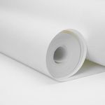 WINSOME Paste The Wall Lining Paper 4 Rolls of 10M x 53cm - Paintable Plain White Backing Paper Heavy Duty PVC Free & Breathable Thick Long Wall Lining Paper