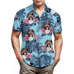 Lussues Nee Dog Hawaiian Shirt for Men,Button Down Summer Beach Casual Shirts, Dachshund, XX-Large