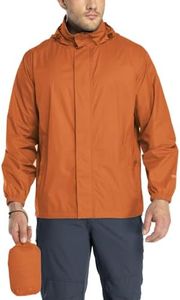 33,000ft Packable Rain Jacket Men's Lightweight Waterproof Rain Shell Jacket Raincoat with Hood for Golf Cycling Windbreaker