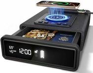 Smart Biometric Safe with Phone & Watch Wireless Charging, 3 Access Unlock Ways, Drop Slot Safes – LED Display, Humidity & Temp Monitoring, Money box for Cash & Valuables