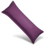 WishSmile Body Cooling Pillowcase Long Pillow Case Breathable Cool Silky Soft Rayon Derived from Bamboo Fabric,Hair and Skin Friendly,Dark Purple,1 Pack,20x54IN